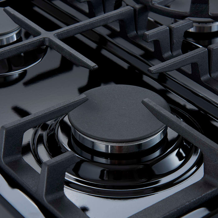 Forno Leonardo Espresso 30-Inch Black Gas Range - Burner Close-Up