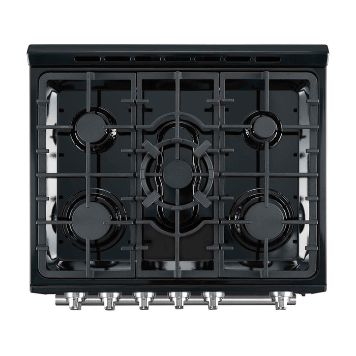 Forno Leonardo Espresso 30-Inch Black Gas Range - Top Detail