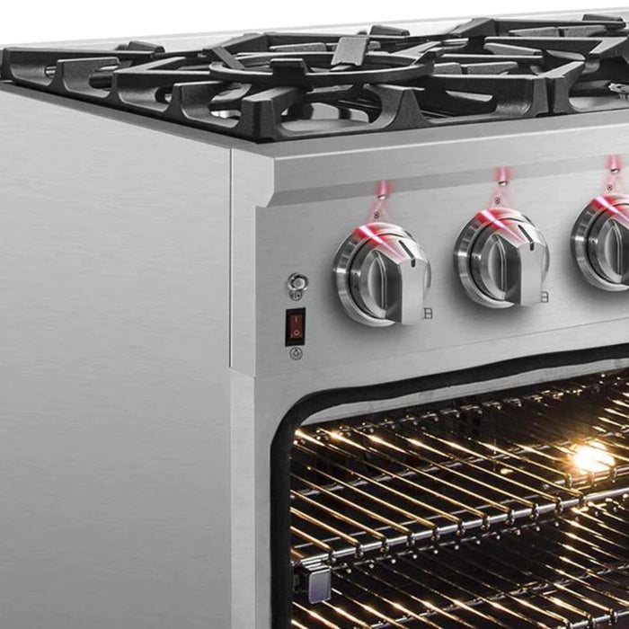 FORNO Massimo 36-Inch Freestanding Dual Fuel Range in Stainless Steel - FFSGS6125-36 FORNO