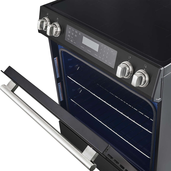 Forno Donatello 30-Inch Black Induction Range - Door Ajar
