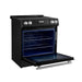 Forno Donatello 30-Inch Black Induction Range - Side Open