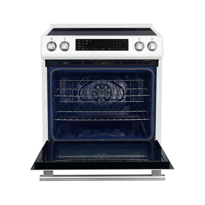 Forno Donatello 30-Inch White Induction Range - Front Open