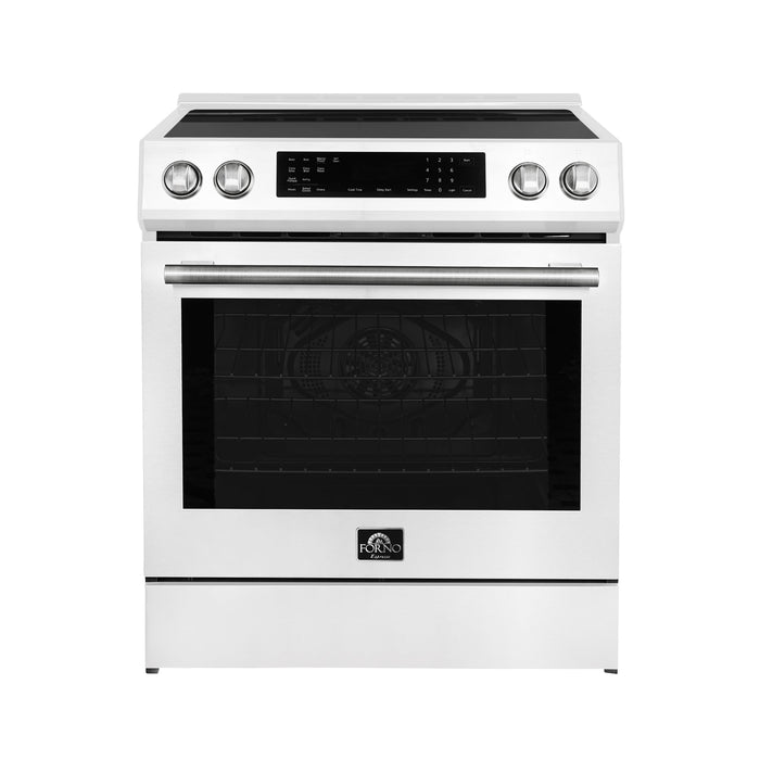 Forno Donatello 30-Inch White Induction Range - Front View