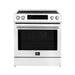 Forno Donatello 30-Inch White Induction Range - Front Detail
