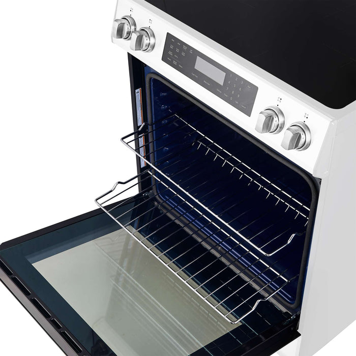 Forno Donatello 30-Inch White Induction Range - Oven Racks