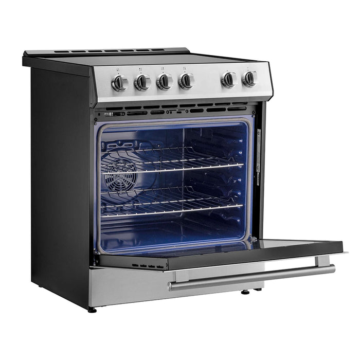 Forno Leonardo Espresso 30-Inch Stainless Steel Induction Range - Angle Open