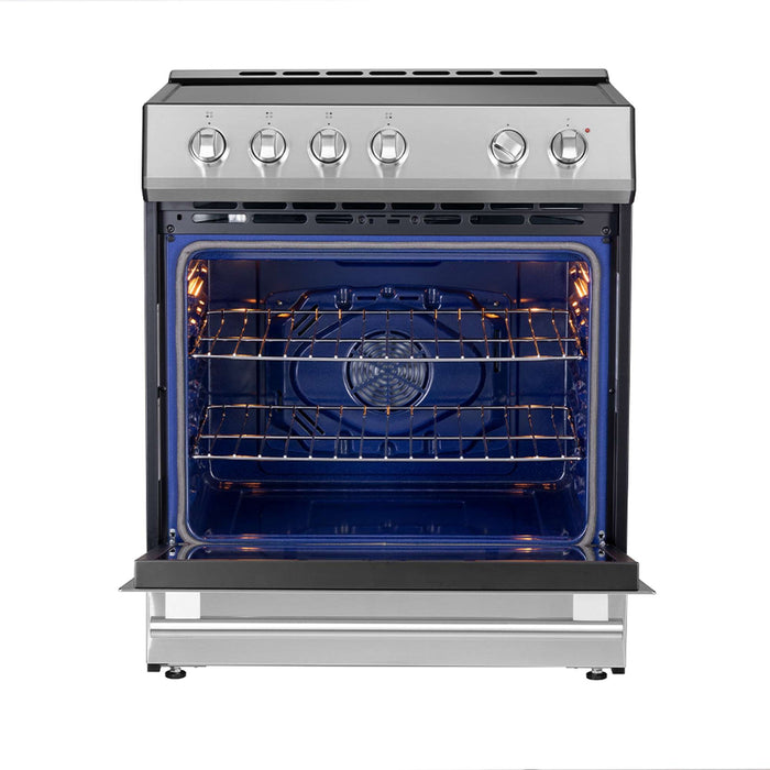 Forno Leonardo Espresso 30-Inch Stainless Steel Induction Range - Front Open