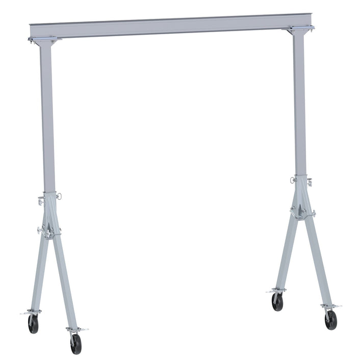 Vestil FHA-2-10-10 Aluminum Fixed Gantry Crane with Glass Filled Nylon Locking Casters 10 ft. x 10 ft. 2,000 lb. Capacity Sil