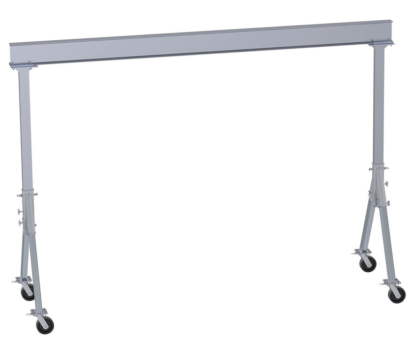 Vestil FHA-4-15-10 Aluminum Fixed Gantry Crane with Phenolic Locking Casters 15 ft. x 10 ft. 4,000 lb. Capacity Silver