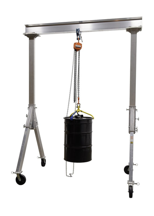 Vestil FHA-4-15-10 aluminum fixed gantry crane with phenolic locking casters - view 4