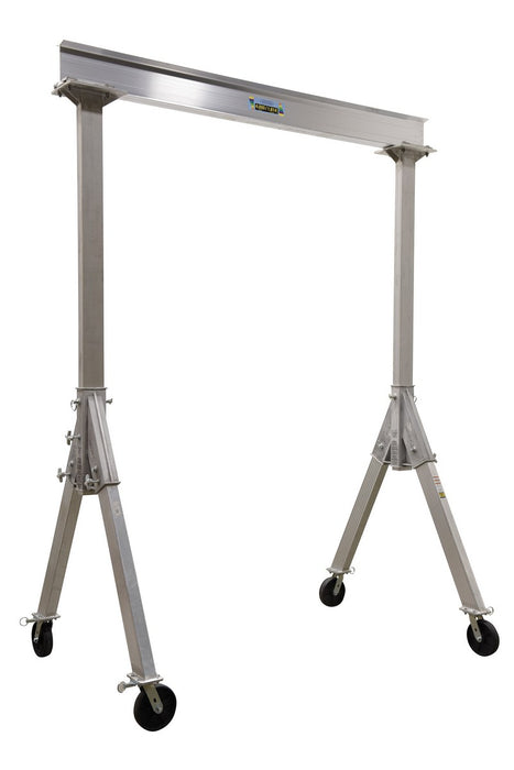Vestil FHA-4-8-10 Aluminum Fixed Gantry Crane with Phenolic Locking Casters 8 ft. x 10 ft. 4,000 lb. Capacity Silver