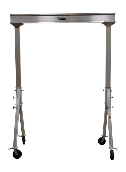 Vestil FHA-4-8-10 aluminum fixed gantry crane with phenolic locking casters - view 3