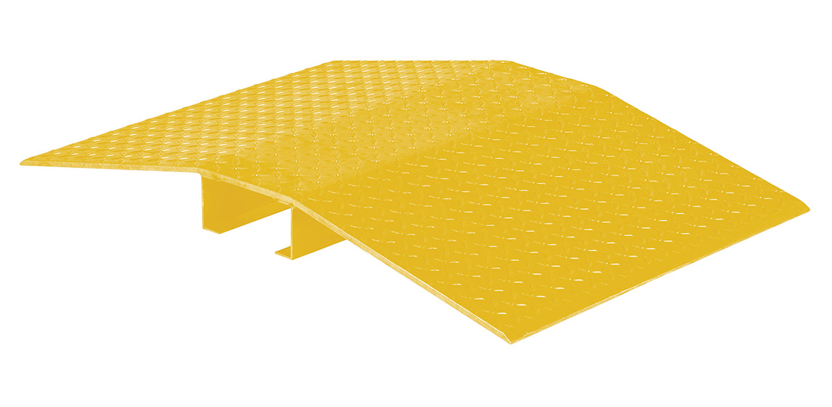 Vestil FHCR-24-40-8-YL Fabricated Aluminum Hose and Cable Crossovers 24 in. x 40 in. 2,000 lb. Capacity Yellow