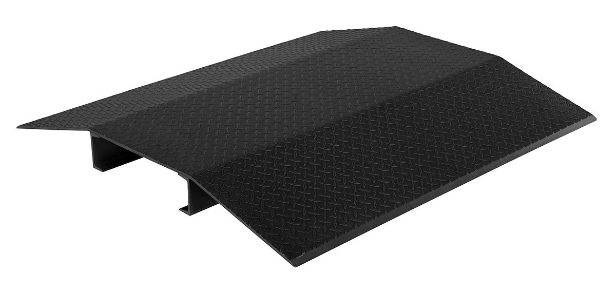 Vestil FHCR-48-44-12-4H-BK Fabricated Aluminum Hose and Cable Crossovers 48 in. x 44 in. 2,000 lb. Capacity Black