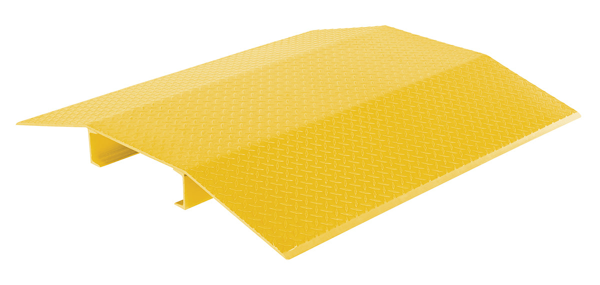 Vestil FHCR-48-44-12-4H-YL Fabricated Aluminum Hose and Cable Crossovers 48 in. x 44 in. 2,000 lb. Capacity Yellow