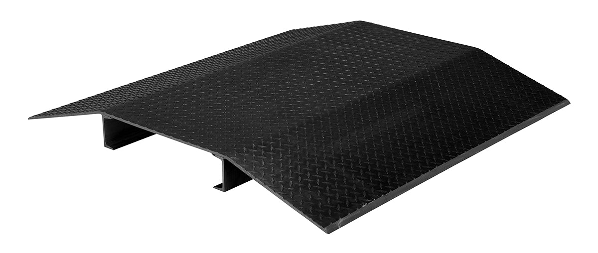 Vestil FHCR-48-48-16-4H-BK Fabricated Aluminum Hose and Cable Crossovers 48 in. x 48 in. 2,000 lb. Capacity Black