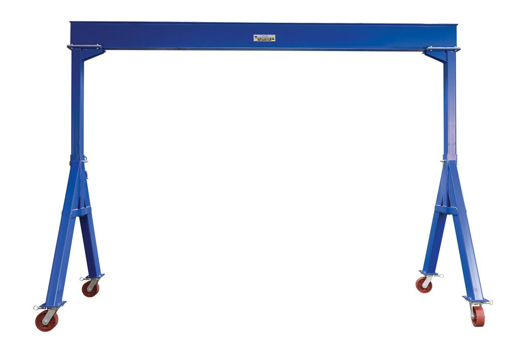 Vestil FHS-10-10 Steel Fixed Gantry Crane with Ductile Steel Locking Casters 10 ft. 10,000 lb. Capacity Blue
