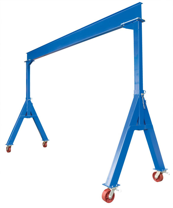 Vestil FHS-10-15 Steel Fixed Gantry Crane with Ductile Steel Locking Casters 15 ft. 10,000 lb. Capacity Blue