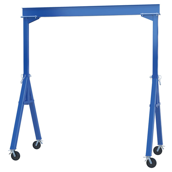 Vestil FHS-2-10-TLC Steel Fixed Gantry Crane with Total Locking Glass Filled Nylon Casters 10 ft. 2,000 lb. Capacity Blue