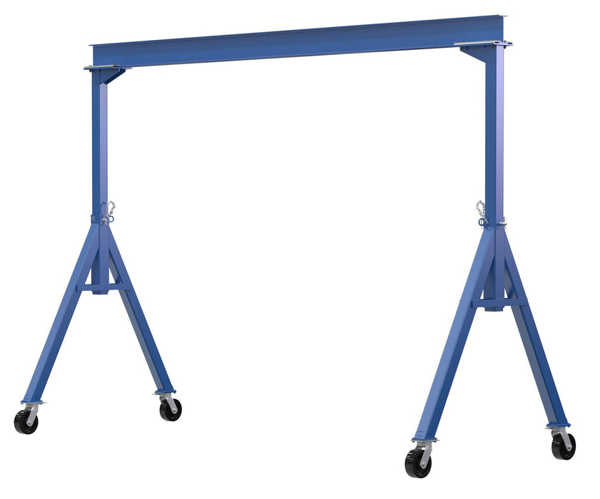 Vestil FHS-4-15 Steel Fixed Gantry Crane with Phenolic Casters 15 ft. 4,000 lb. Capacity Blue