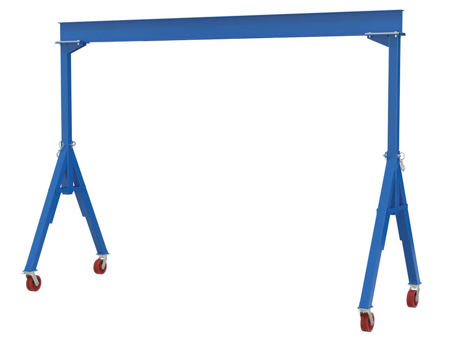 Vestil FHS-6-15-VG Steel Fixed Gantry Crane with V-Groove Ductile Steel Casters 15 ft. 6,000 lb. Capacity Blue