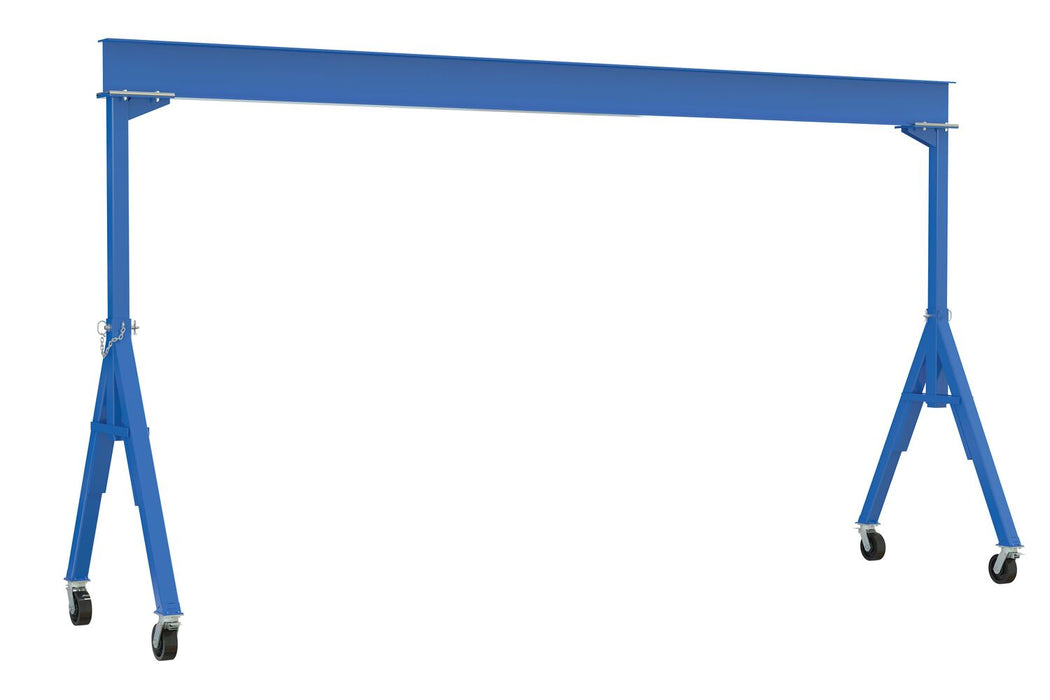 Vestil FHS-8-20-TLC Steel Fixed Gantry Crane with Total Locking Phenolic Casters 20 ft. 8,000 lb. Capacity Blue