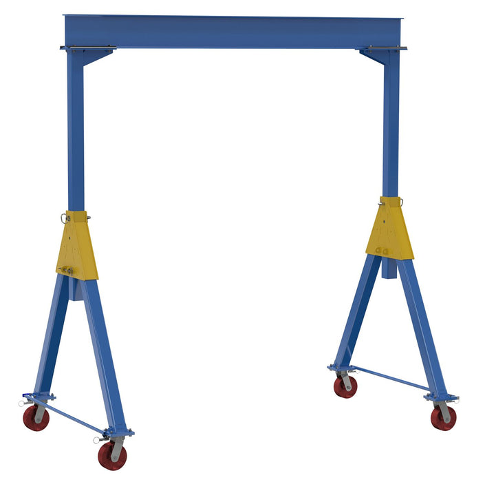 Vestil FHSN-10-10 Steel Knockdown Fixed Gantry Crane with Ductile Steel Casters 10 ft. 10,000 lb. Capacity Blue