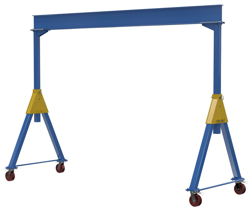 Vestil FHSN-10-15 Steel Knockdown Fixed Gantry Crane with Ductile Steel Casters 15 ft. 10,000 lb. Capacity Blue