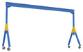Vestil FHSN-2-10-VG Steel Knockdown Fixed Gantry Crane with V-Groove Cast Iron Casters 10 ft. 2,000 lb. Capacity Blue