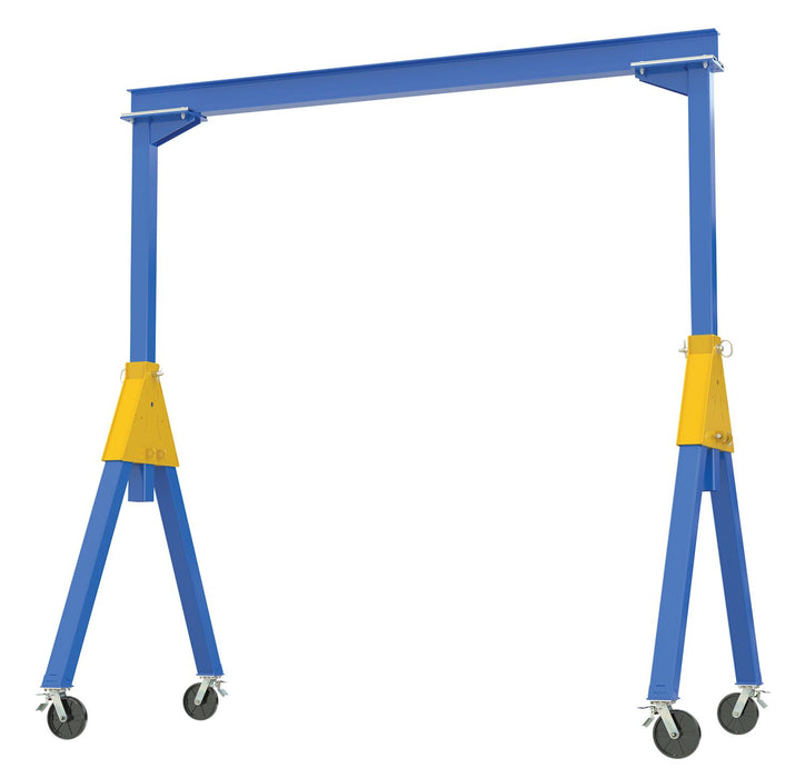 Vestil FHSN-2-20-TLC Steel Knockdown Fixed Gantry Crane with Total Locking Glass Filled Nylon Casters 20 ft. 2,000 lb. Capaci