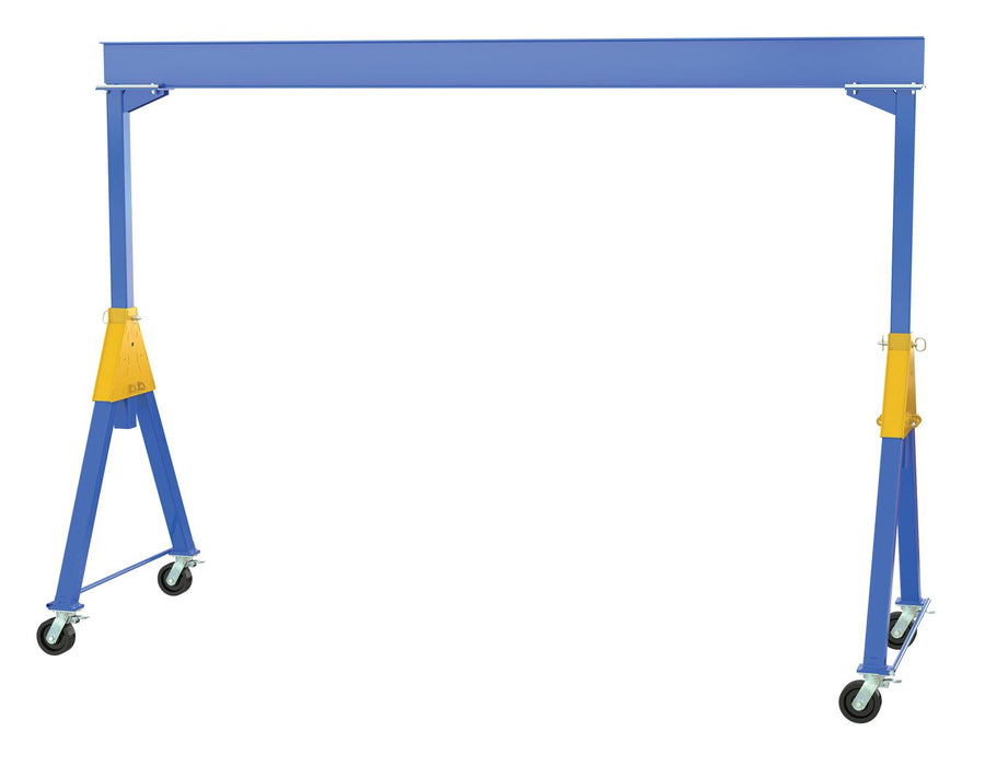 Vestil FHSN-8-15-TLC Steel Knockdown Fixed Gantry Crane with Total Locking Phenolic Casters 15 ft. 8,000 lb. Capacity Blue