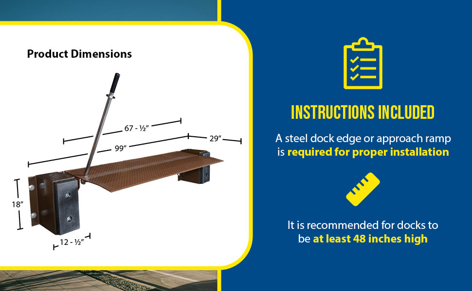 Vestil FM-2572 steel mechanical edge-o-dock leveler feature overview 4