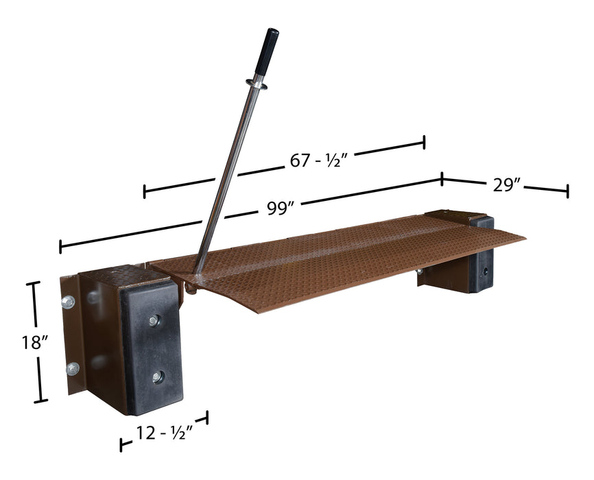 Vestil FM-2572 steel mechanical edge-o-dock leveler dimensions diagram