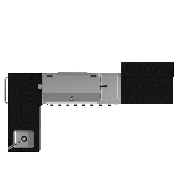 Forno Bulnes Outdoor Kitchen 40-Inch BBQ 95,000 BTU, with 5 Burners, Sear & Rotisserie Infrared Side Burner, 1.8 cu.ft. Beverage Center & Black Granite Countertops (FODKT2520BLK)