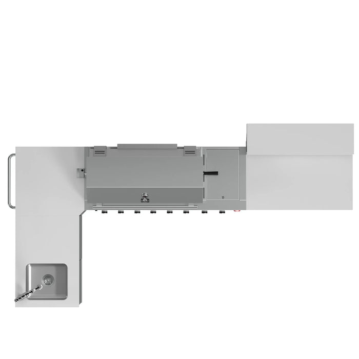 Forno Bulnes Outdoor Kitchen 40-Inch BBQ 95,000 BTU, with 5 Burners, Sear & Rotisserie Infrared Side Burner, 1.8 cu.ft. Beverage Center & White Sintered Stone Countertops (FODKT2520WHT)