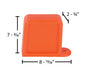 Vestil FPU-TK-45-M-OR thick polyurethane magnetic fork tip protector dimensions diagram