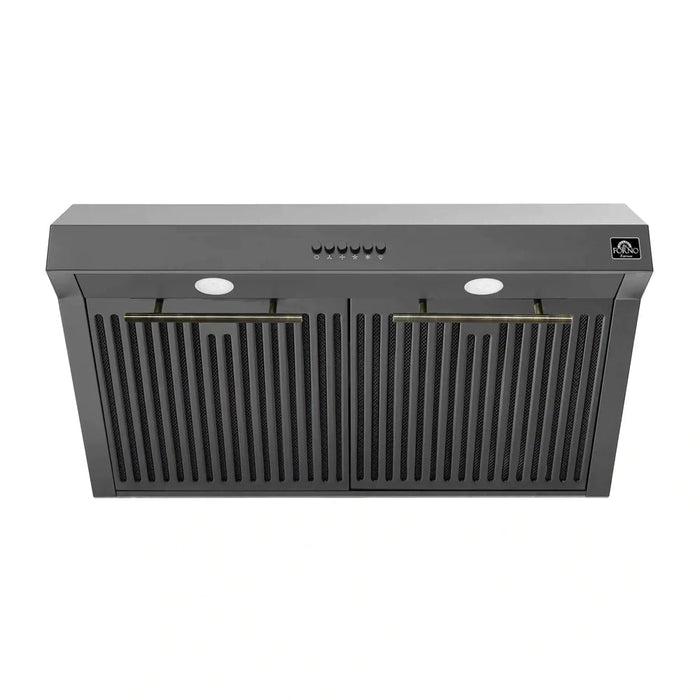Forno Bari Espresso 30-Inch 400 CFM Under Cabinet Range Hood in Black FRHUC5255-30BLK FORNO