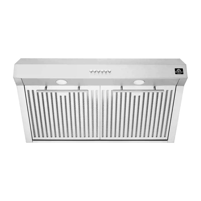 Forno Bari Espresso 30-Inch 400 CFM Under Cabinet Range Hood in Stainless Steel FRHUC5255-30S FORNO