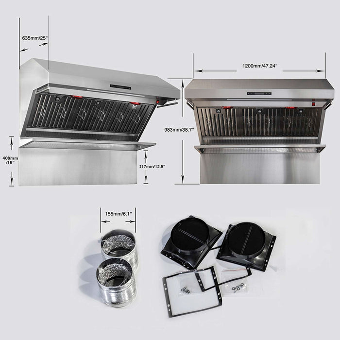 Forno Savona Wall Mounted Range Hood - view 7