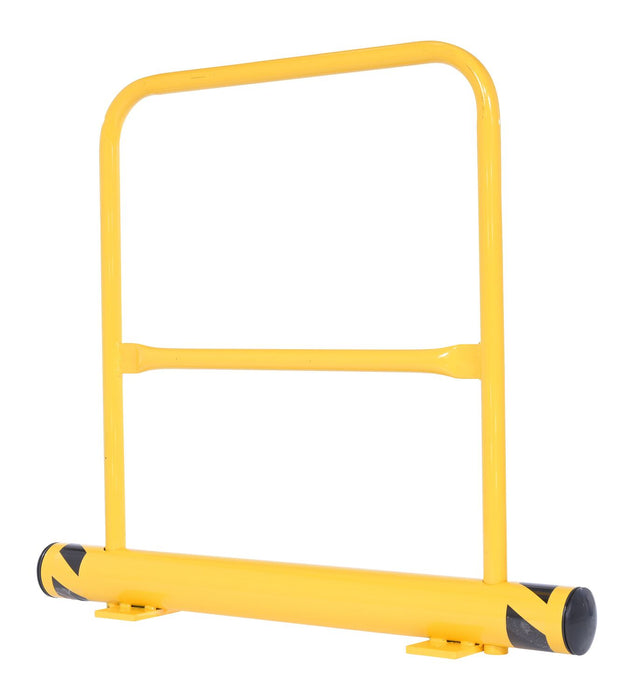 Vestil FSBOL-48-HR Steel Floor Stop Bollard 48 in. Length with 42 in. Height With Handrail Yellow