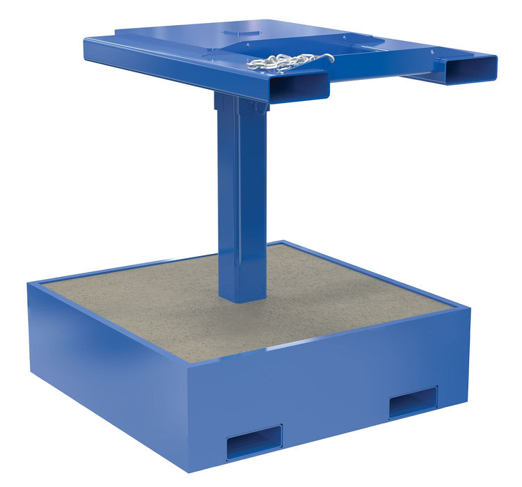 Vestil FWBC-4242-2-BC Steel Trash Bin Compactor 2,000 lb. Filled Weight Blue, Filled
