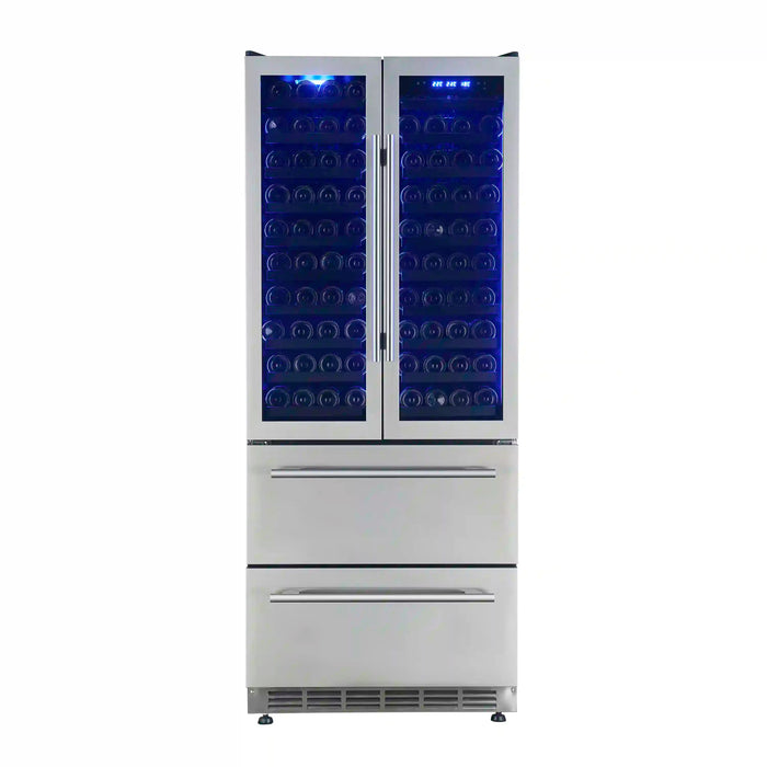 Forno Campania 32-Inch 17.7 cu.ft. Wine Cooler and Beverage Refrigerator Drawer in Stainless Steel (FWCDR6635-32S)