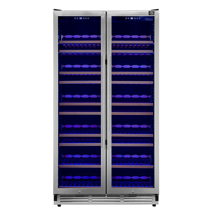 Forno Vernazza 40-Inch 25.07 Cu.Ft. Side-by-Side, Dual Zone Wine Cooler (FWCDR6642-40S) FORNO