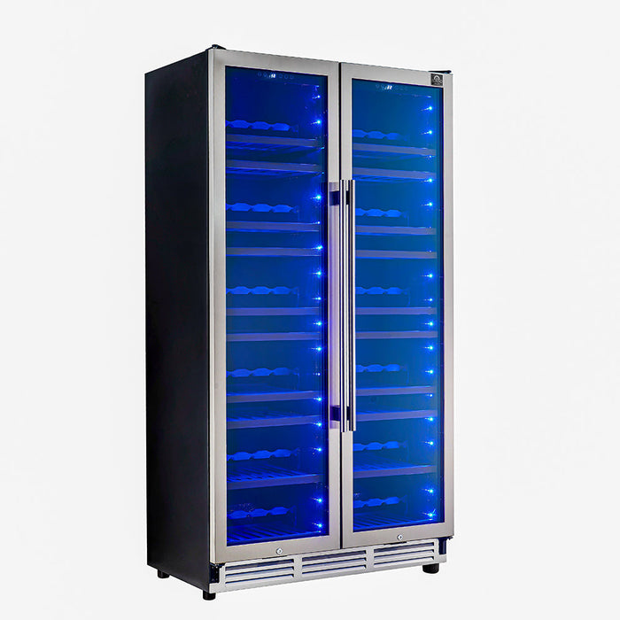 Forno Vernazza 40-Inch 25.07 Cu.Ft. Side-by-Side, Dual Zone Wine Cooler (FWCDR6642-40S) FORNO