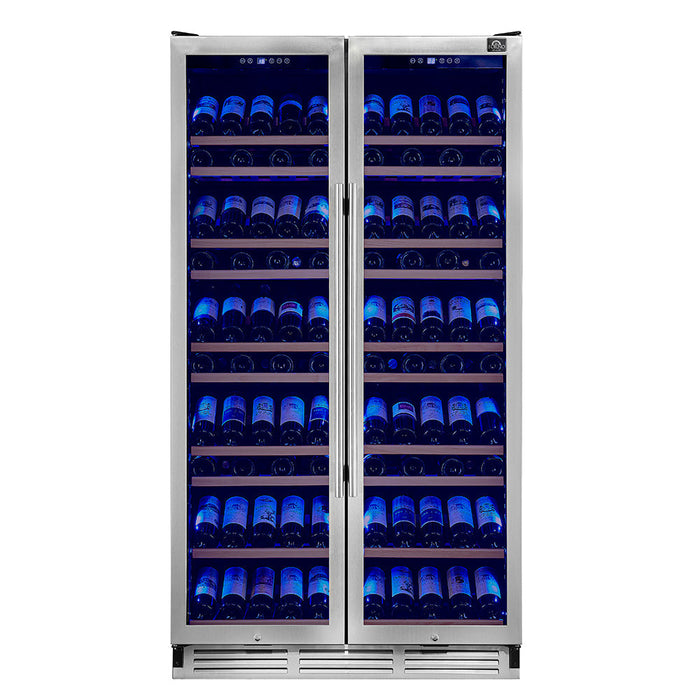 Forno Vernazza 40-Inch 25.07 Cu.Ft. Side-by-Side, Dual Zone Wine Cooler (FWCDR6642-40S) FORNO