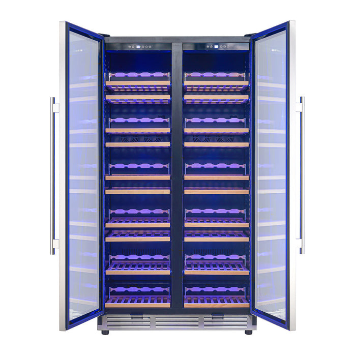 Forno Vernazza 40-Inch 25.07 Cu.Ft. Side-by-Side, Dual Zone Wine Cooler (FWCDR6642-40S) FORNO