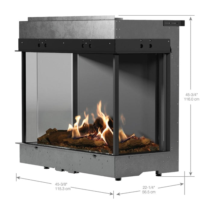 Faber MatriX 3326 Series Three-sided Bay Built-in Gas Fireplace Dimplex