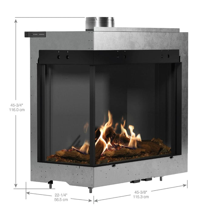 Faber MatriX 3326 Series Two-sided Left-facing Built-in Gas Fireplace Dimplex