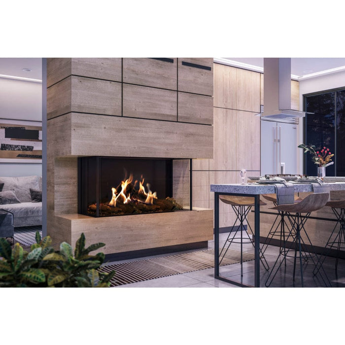Faber MatriX 4326 Series Three-sided Bay Built-in Gas Fireplace - angle view