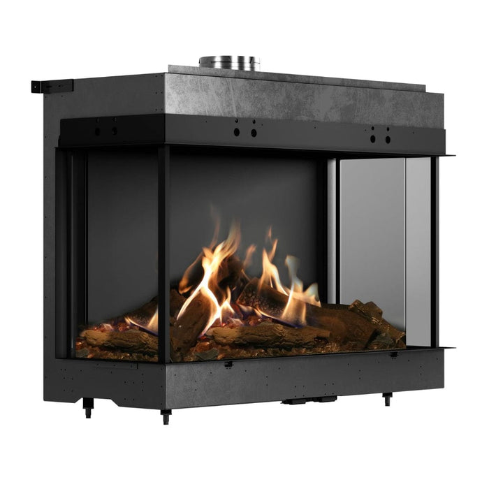 Faber MatriX 4326 Series Three-sided Bay Built-in Gas Fireplace - detail close-up
